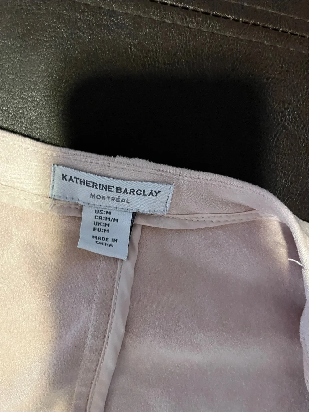 Katherine Barclay Pale nude Suede Open Front Jacket